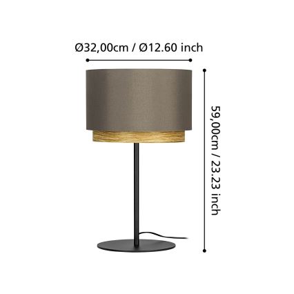 Eglo - Eπιτραπέζιο φωτιστικό 1xE27/40W/230V καφέ