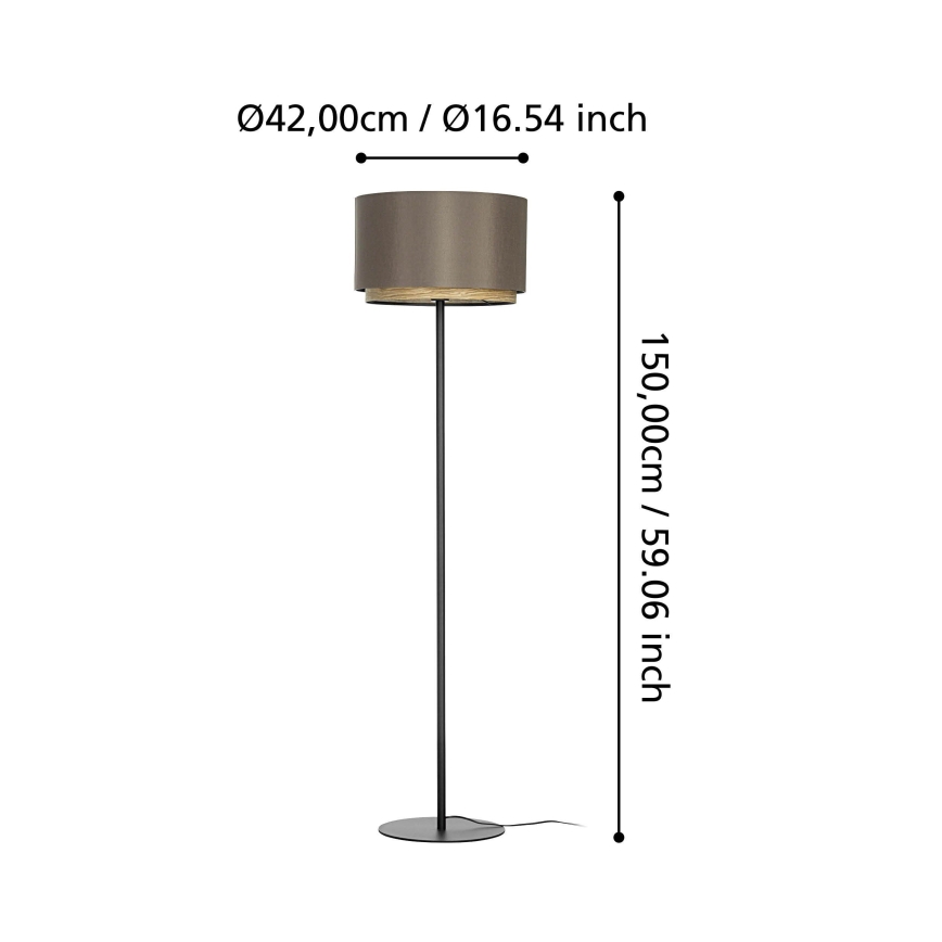 Eglo - Επιδαπέδιο φωτιστικό 1xE27/40W/230V καφέ