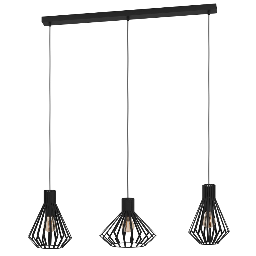 Eglo - Κρεμαστό φωτιστικό οροφής 3xE27/40W/230V μαύρο