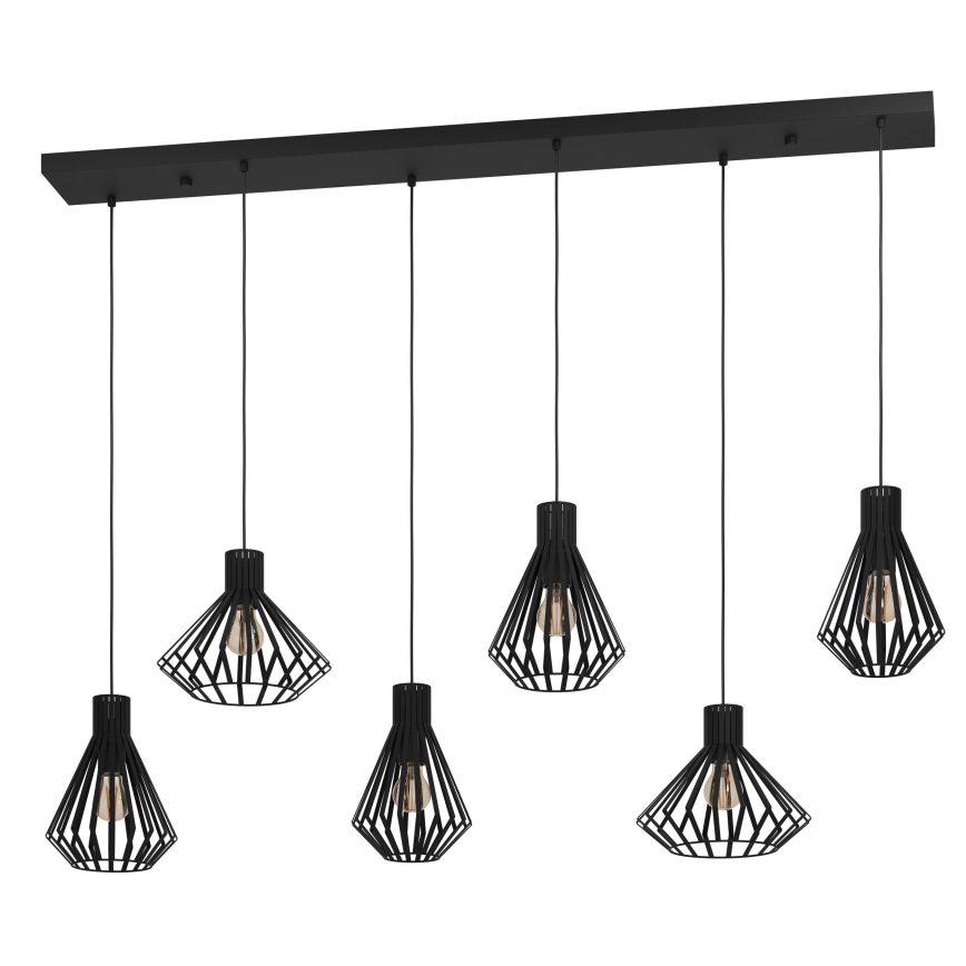 Eglo - Κρεμαστό φωτιστικό οροφής 6xE27/40W/230V μαύρο