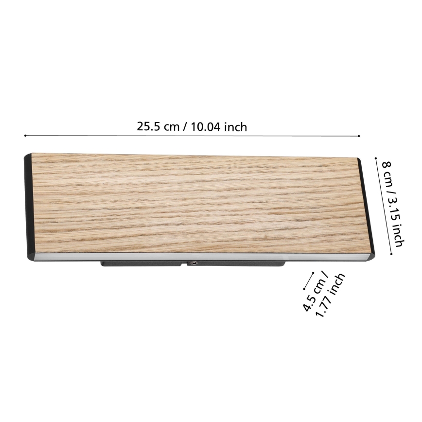 Eglo - Φωτιστικό τοίχου LED 2xLED/4,2W/230V 3000K δρυς