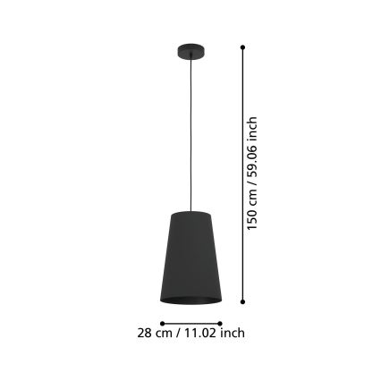 Eglo - Κρεμαστό φωτιστικό οροφής 1xE27/40W/230V μαύρο