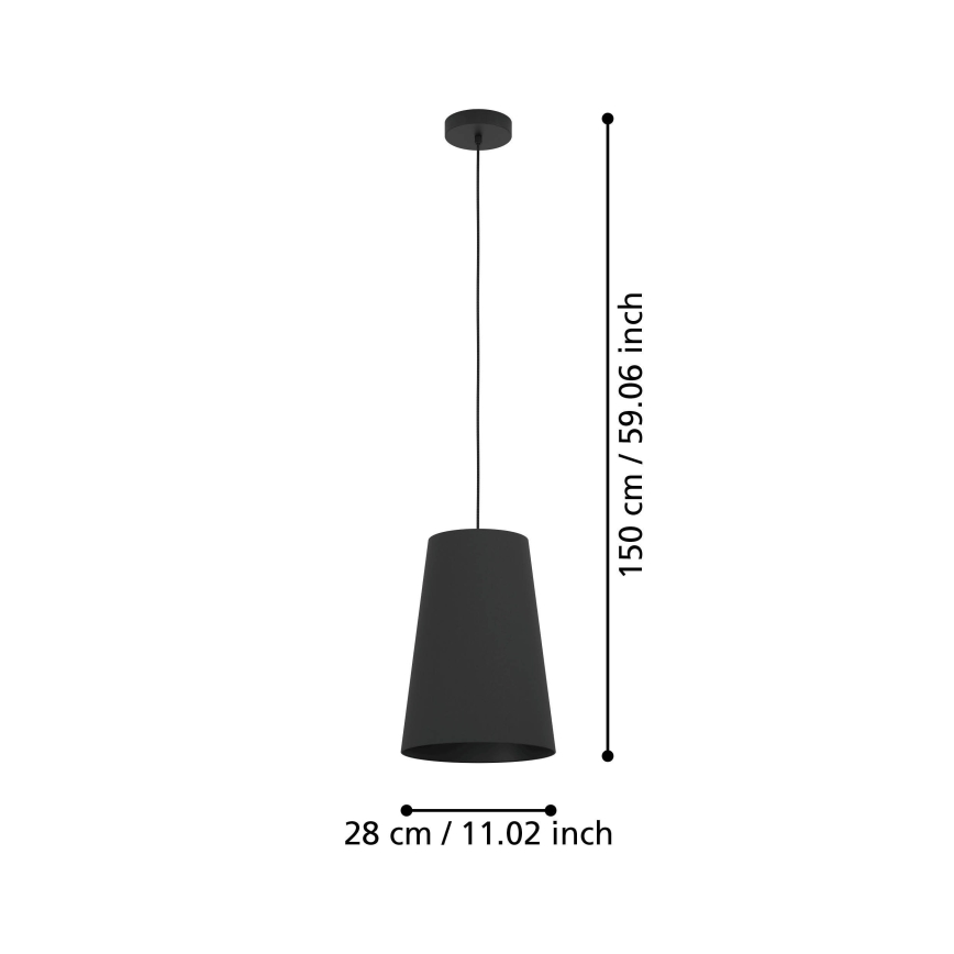 Eglo - Κρεμαστό φωτιστικό οροφής 1xE27/40W/230V μαύρο