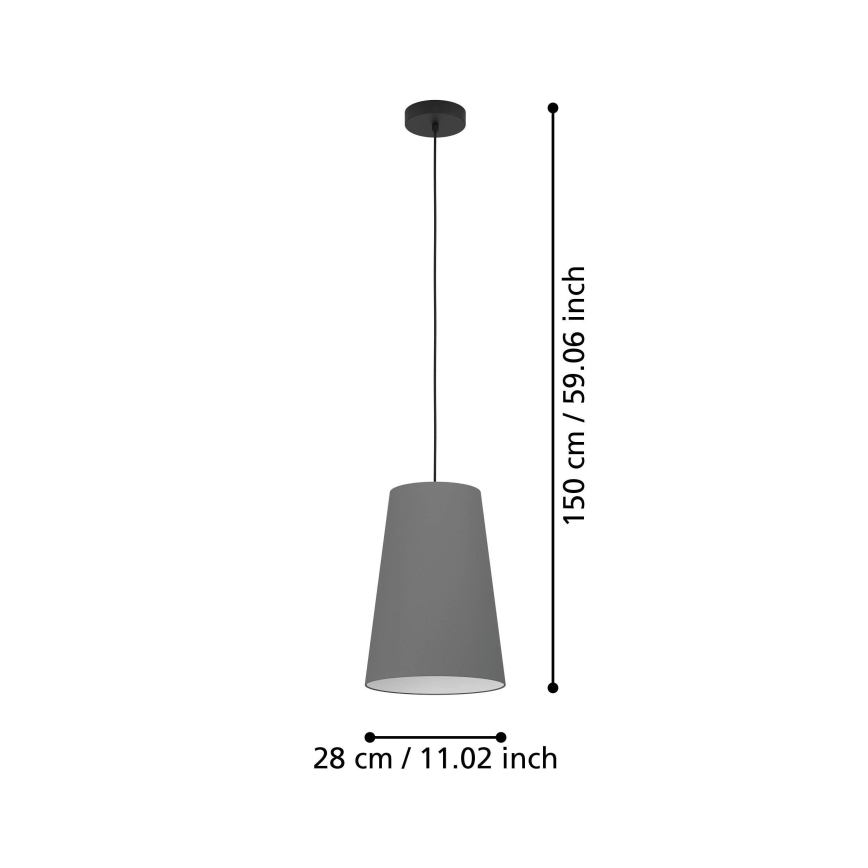 Eglo - Κρεμαστό φωτιστικό οροφής 1xE27/40W/230V γκρι