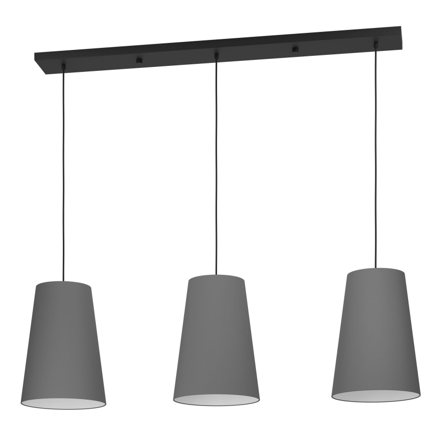 Eglo - Κρεμαστό φωτιστικό οροφής 3xE27/40W/230V γκρι