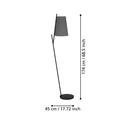 Eglo - Επιδαπέδιο φωτιστικό 1xE27/40W/230V γκρι