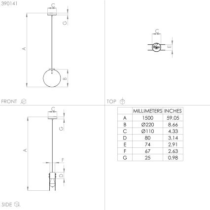 Eglo - Κρεμαστό φωτιστικό οροφής 1xE27/40W/230V φιμέ