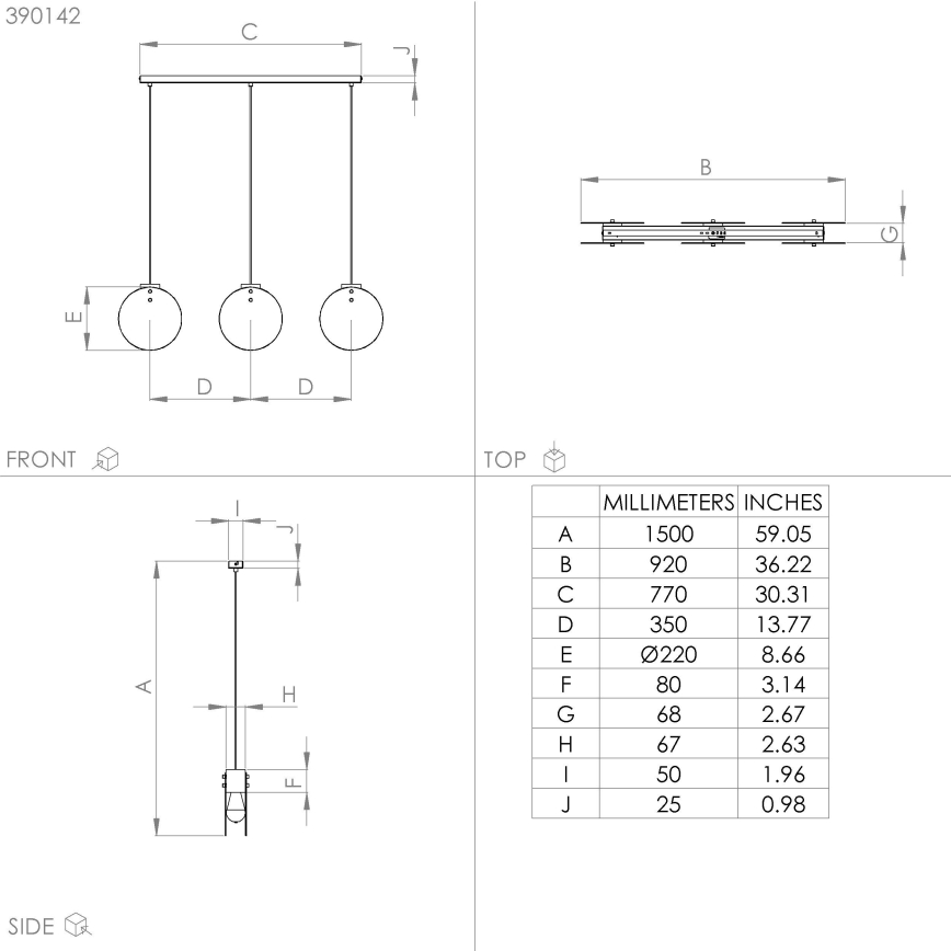 Eglo - Κρεμαστό φωτιστικό οροφής 3xE27/40W/230V φιμέ