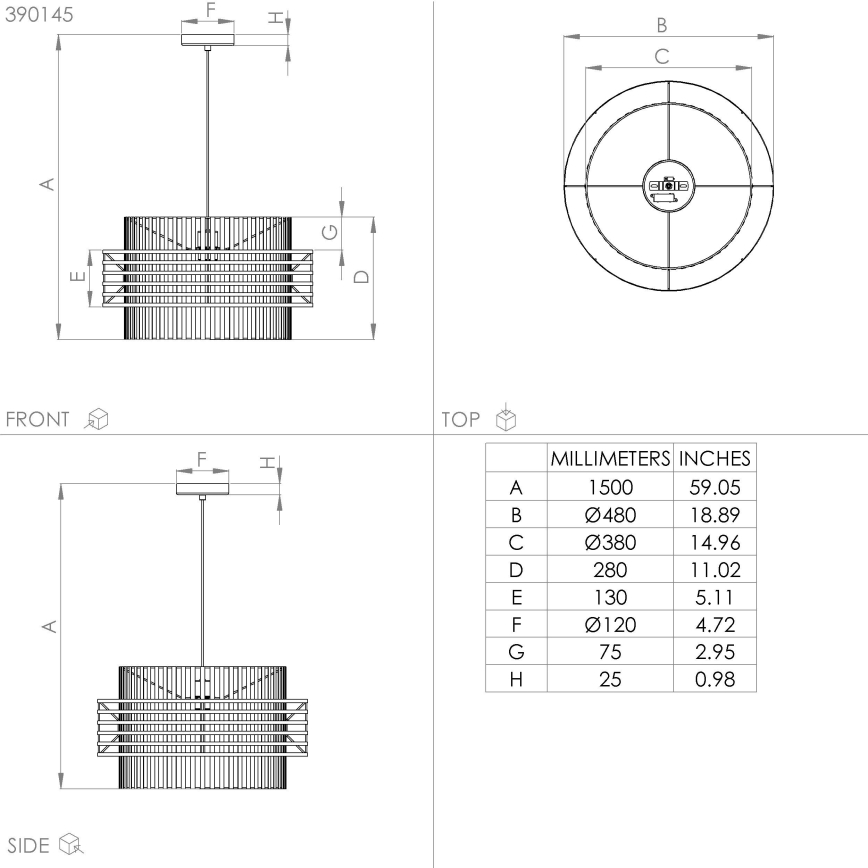 Eglo - Κρεμαστό φωτιστικό οροφής 1xE27/40W/230V διάμετρος 48 cm κρεμ