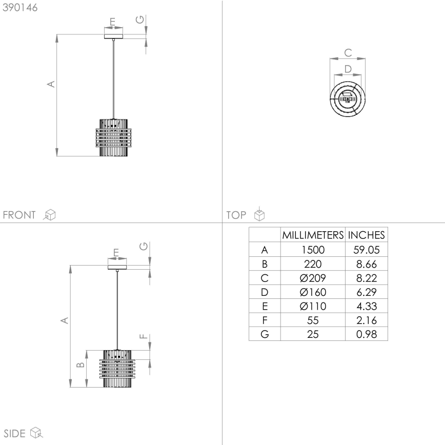 Eglo - Κρεμαστό φωτιστικό οροφής 1xE27/40W/230V διάμετρος 21 cm κρεμ