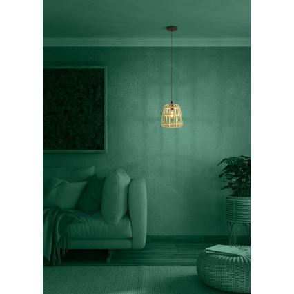Eglo - Κρεμαστό φωτιστικό οροφής 1xE27/40W/230V διάμετρος 24 cm μπαμπού