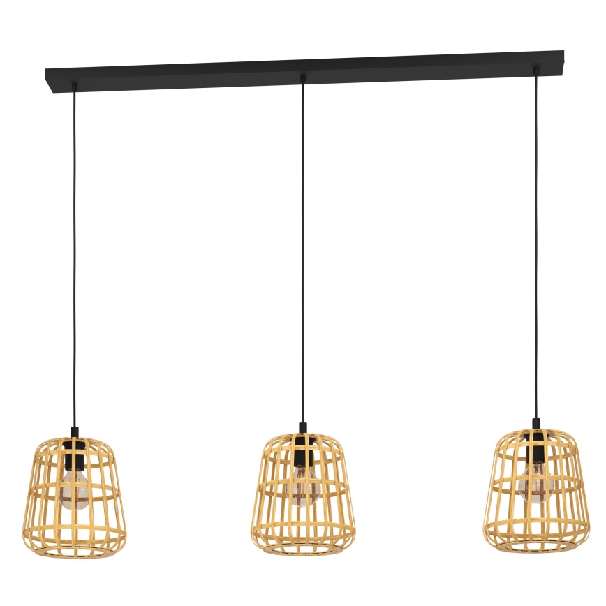 Eglo - Κρεμαστό φωτιστικό οροφής 3xE27/40W/230V μπαμπού