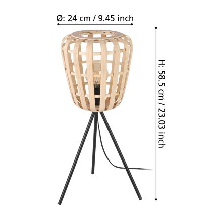 Eglo - Eπιτραπέζιο φωτιστικό 1xE27/40W/230V μπαμπού