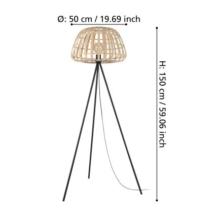 Eglo - Επιδαπέδιο φωτιστικό 1xE27/40W/230V μπαμπού
