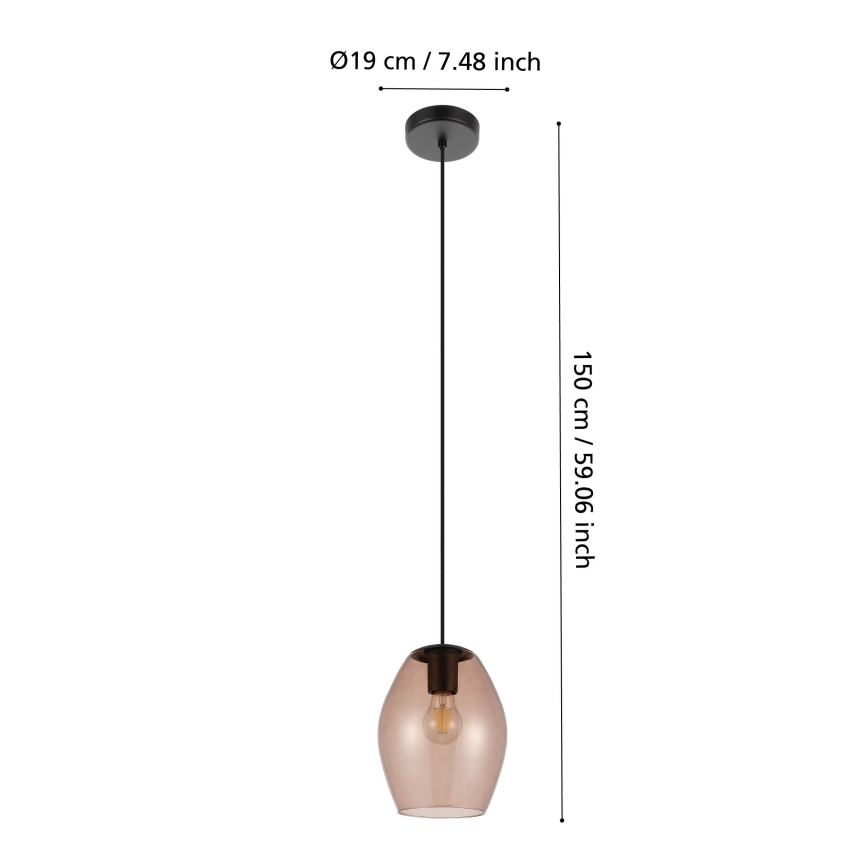 Eglo - Κρεμαστό φωτιστικό οροφής 1xE27/40W/230V καφέ