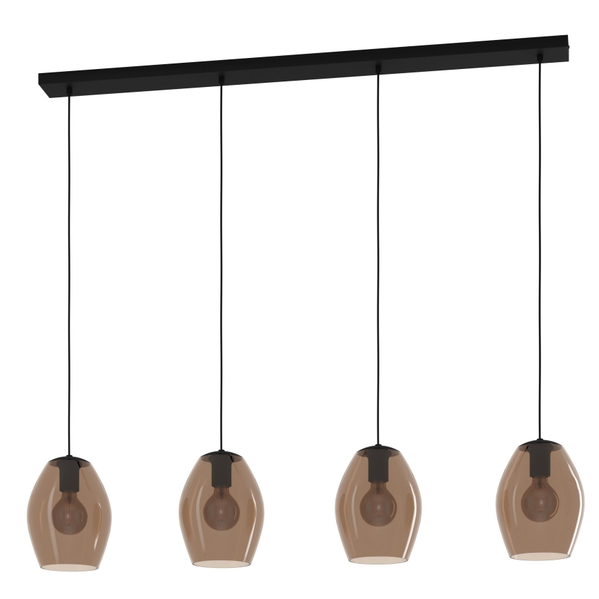 Eglo - Κρεμαστό φωτιστικό οροφής 4xE27/40W/230V καφέ