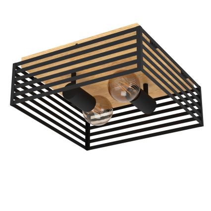 Eglo - Φωτιστικό οροφής 2xE27/40W/230V μαύρο/καφέ