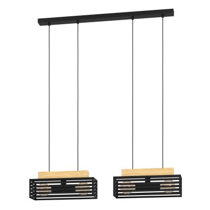Eglo - Κρεμαστό φωτιστικό οροφής 4xE27/40W/230V μαύρο/καφέ