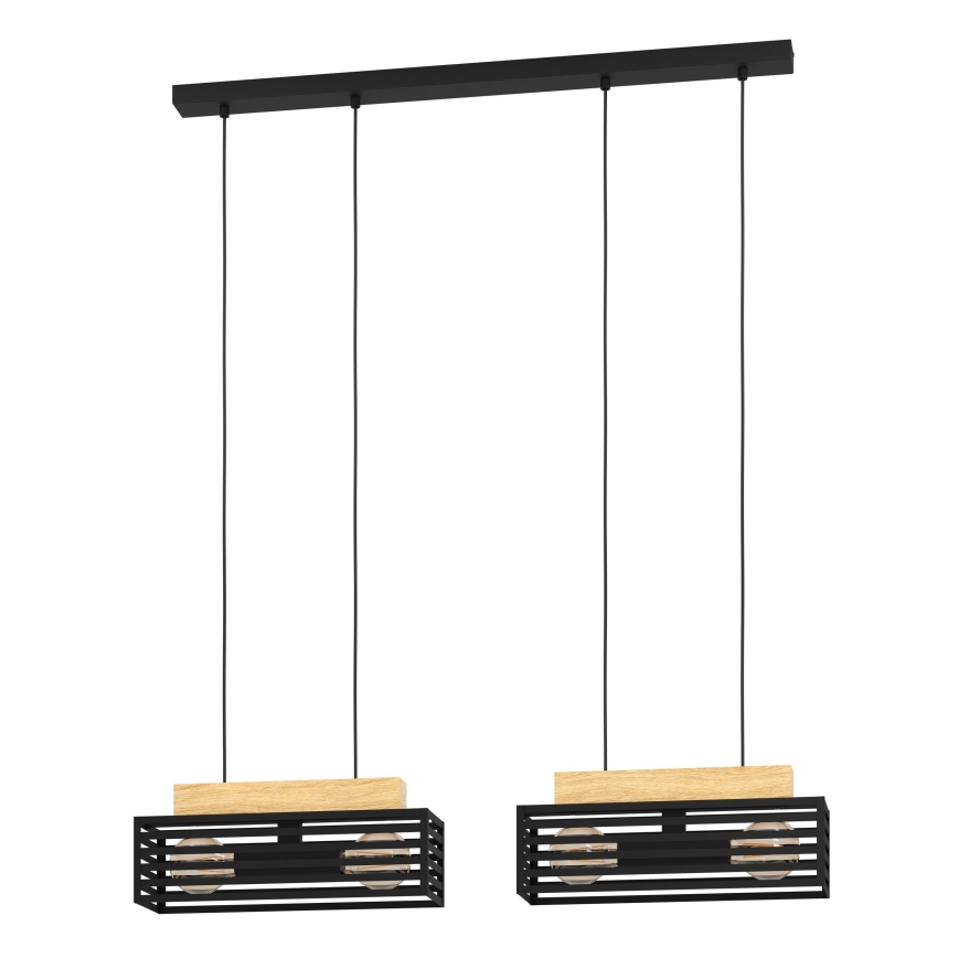 Eglo - Κρεμαστό φωτιστικό οροφής 4xE27/40W/230V μαύρο/καφέ