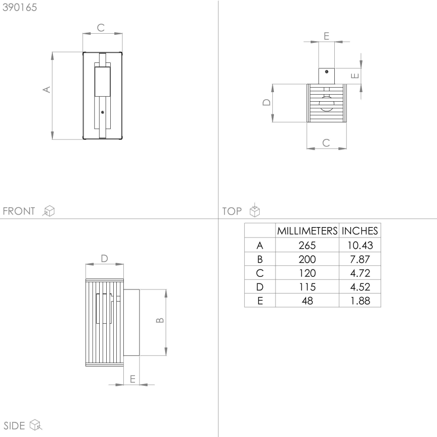 Eglo - Φωτιστικό τοίχου 1xE27/40W/230V μαύρο/καφέ