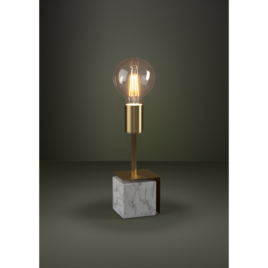 Eglo - Eπιτραπέζιο φωτιστικό 1xE27/40W/230V χρυσό/λευκό μάρμαρο
