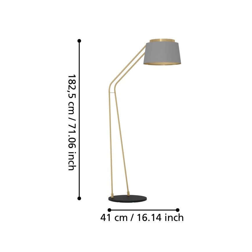 Eglo - Επιδαπέδιο φωτιστικό 1xE27/40W/230V γκρι/χρυσό