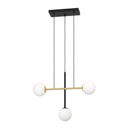 Eglo - Κρεμαστό φωτιστικό οροφής 3xE14/40W/230V χρυσό/μαύρο
