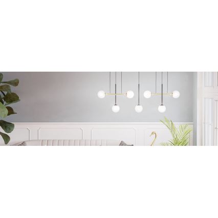 Eglo - Κρεμαστό φωτιστικό οροφής 7xE14/40W/230V χρυσό/μαύρο