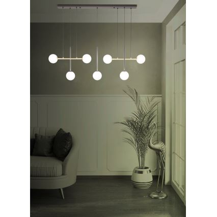 Eglo - Κρεμαστό φωτιστικό οροφής 7xE14/40W/230V χρυσό/μαύρο