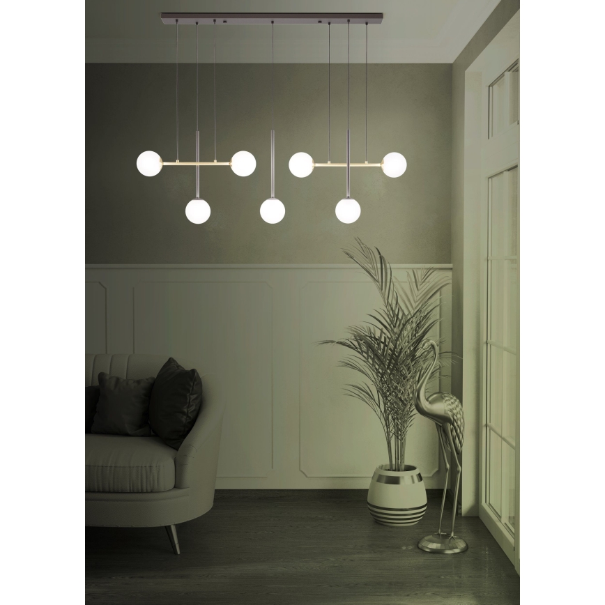 Eglo - Κρεμαστό φωτιστικό οροφής 7xE14/40W/230V χρυσό/μαύρο