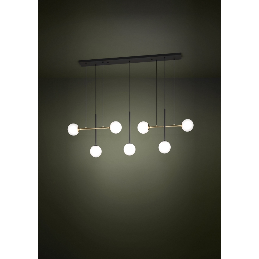 Eglo - Κρεμαστό φωτιστικό οροφής 7xE14/40W/230V χρυσό/μαύρο