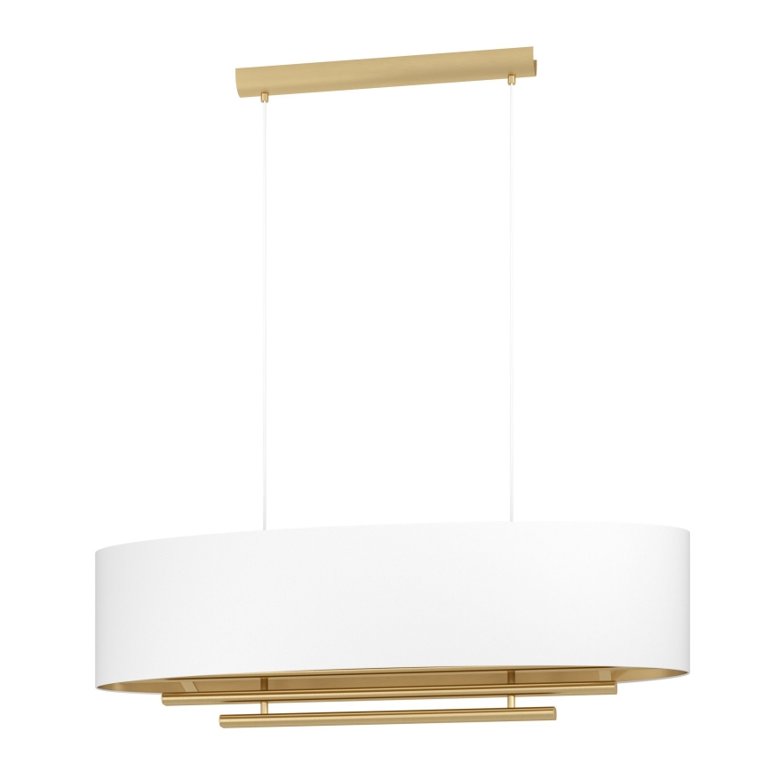 Eglo - Κρεμαστό φωτιστικό οροφής 4xE27/40W/230V λευκό/χρυσό