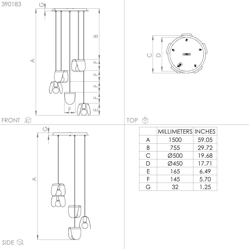 Eglo - Κρεμαστό φωτιστικό οροφής 5xE27/40W/230V μαύρο/χρυσό