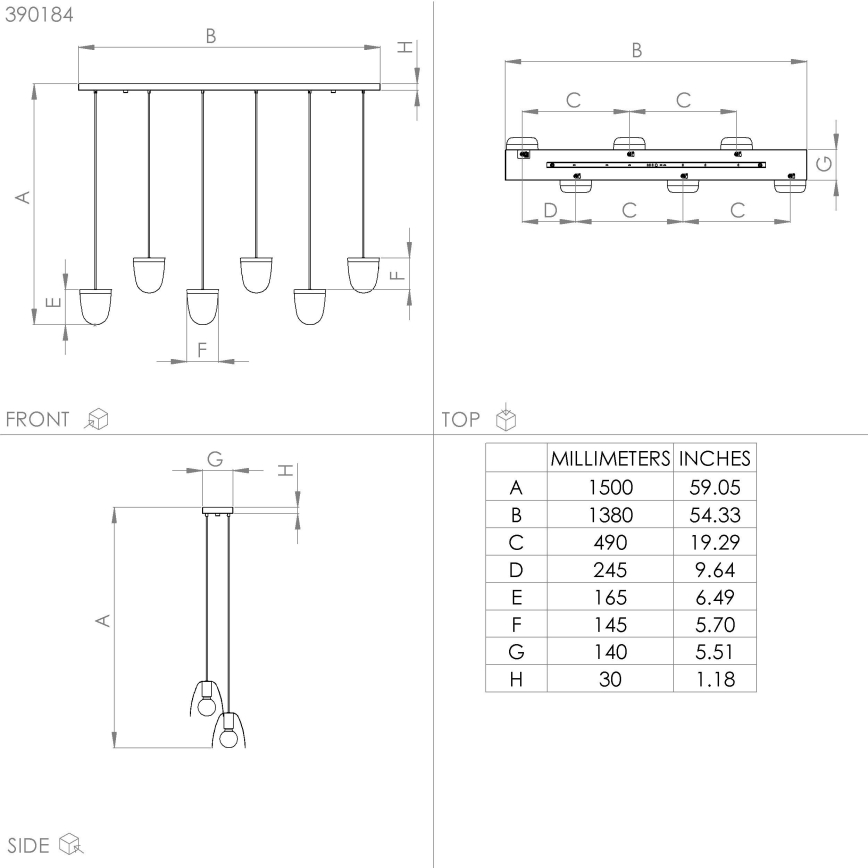 Eglo - Κρεμαστό φωτιστικό οροφής 6xE27/40W/230V μαύρο/χρυσό