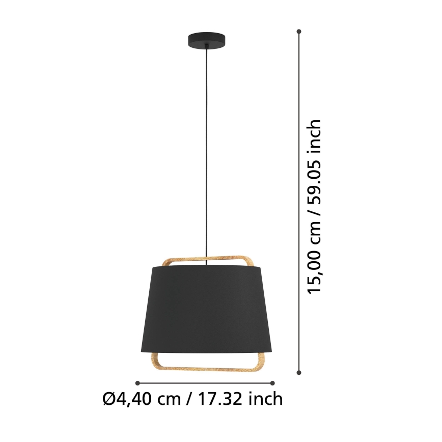 Eglo - Κρεμαστό φωτιστικό οροφής 1xE27/40W/230V μαύρο