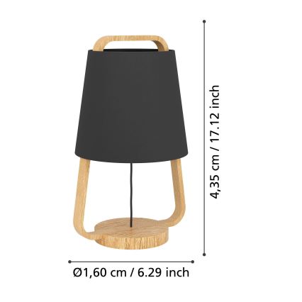 Eglo - Eπιτραπέζιο φωτιστικό 1xE27/40W/230V μαύρο
