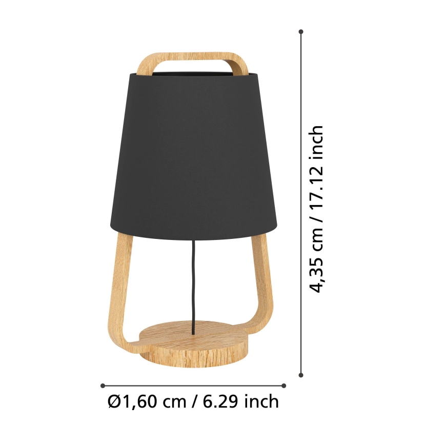 Eglo - Eπιτραπέζιο φωτιστικό 1xE27/40W/230V μαύρο