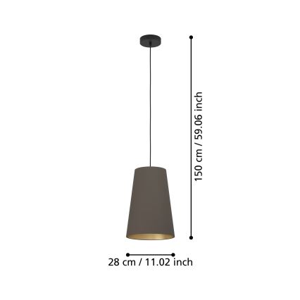 Eglo - Κρεμαστό φωτιστικό οροφής 1xE27/40W/230V καφέ