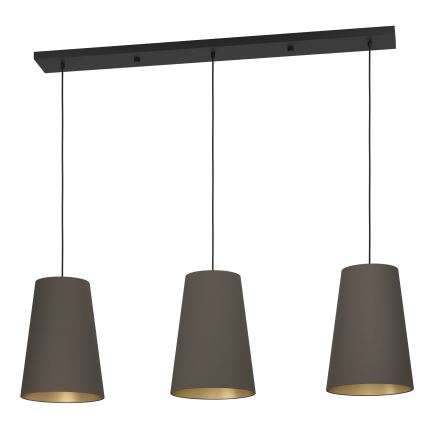Eglo - Κρεμαστό φωτιστικό οροφής 3xE27/40W/230V καφέ