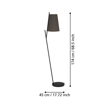 Eglo - Επιδαπέδιο φωτιστικό 1xE27/40W/230V καφέ