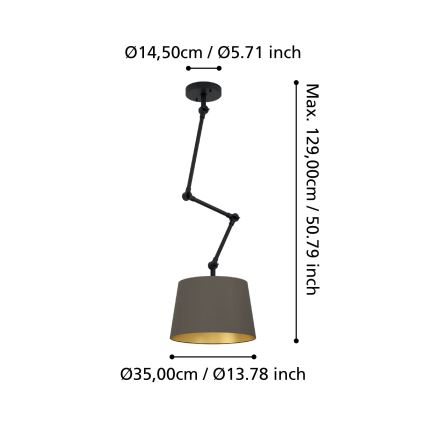 Eglo - Κρεμαστό φωτιστικό 1xE27/40W/230V καφέ