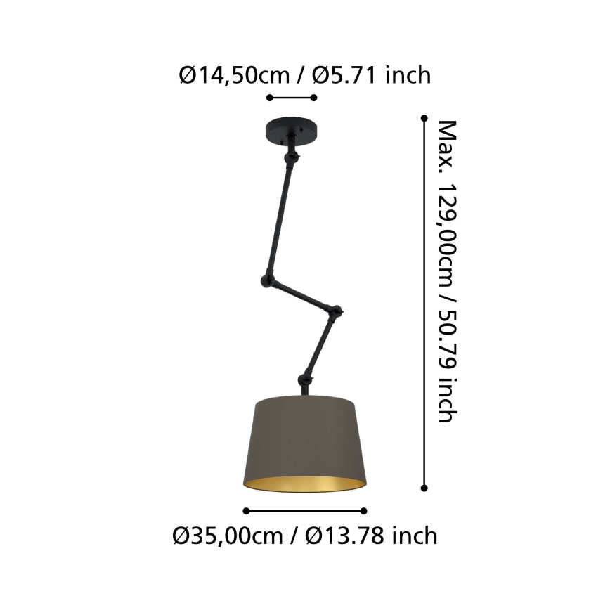Eglo - Κρεμαστό φωτιστικό 1xE27/40W/230V καφέ