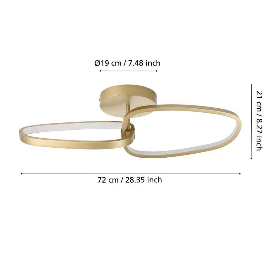 Eglo - Πλαφονιέρα οροφής ντιμαριζόμενη LED LED/25W/230V 3000K χρυσό