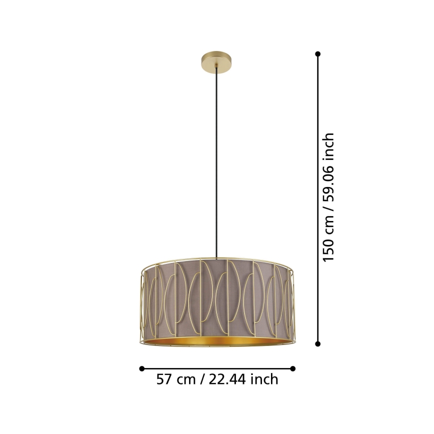 Eglo - Κρεμαστό φωτιστικό οροφής 1xE27/40W/230V χρυσό/καφέ
