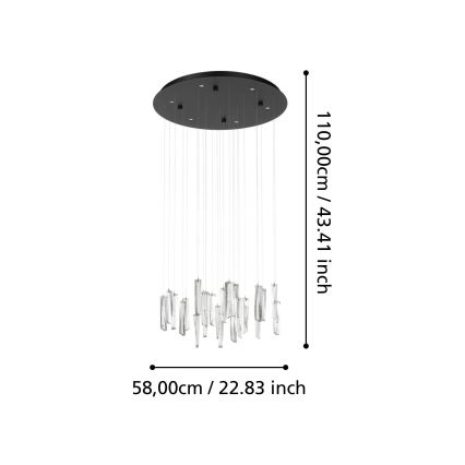 Eglo - Led Dimmable κρεμαστό φωτιστικό οροφής 6xLED/4,2W/230V 3000K διαφανή