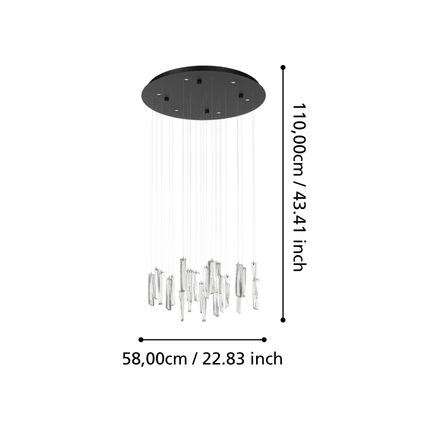 Eglo - Led Dimmable κρεμαστό φωτιστικό οροφής 6xLED/4,2W/230V 3000K διαφανή
