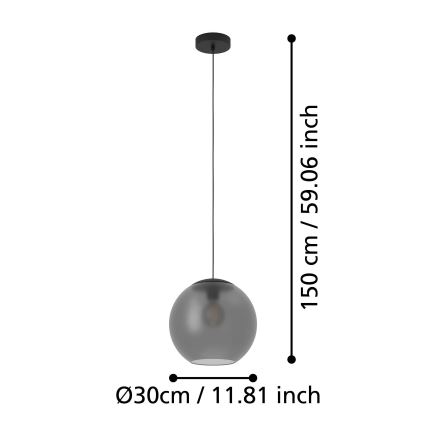 Eglo - Κρεμαστό φωτιστικό οροφής 1xE27/40W/230V φιμέ