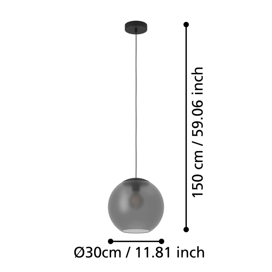 Eglo - Κρεμαστό φωτιστικό οροφής 1xE27/40W/230V φιμέ