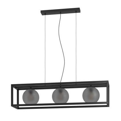 Eglo - Κρεμαστό φωτιστικό οροφής 3xE27/40W/230V φιμέ/μαύρο