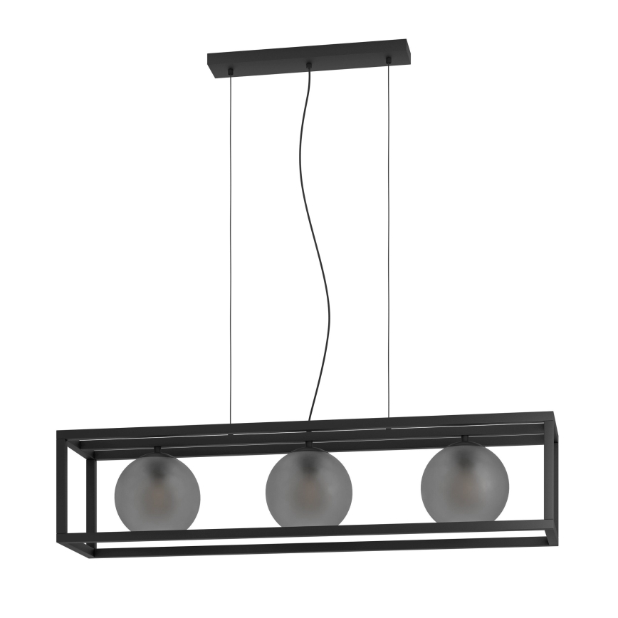 Eglo - Κρεμαστό φωτιστικό οροφής 3xE27/40W/230V φιμέ/μαύρο